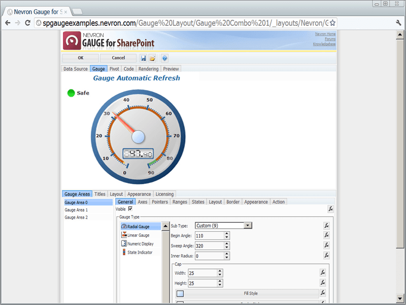 Nevron Gauge for SharePoint product image