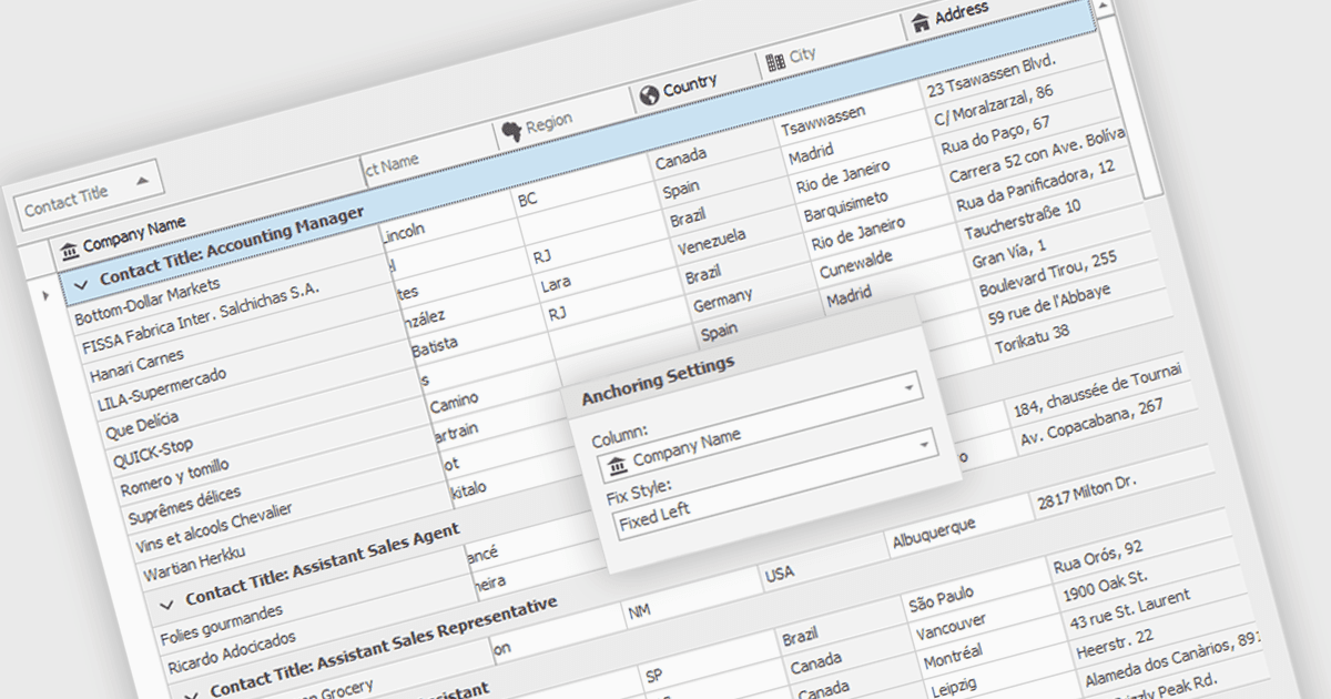 Freeze Columns for Enhanced Data Grid Readability
