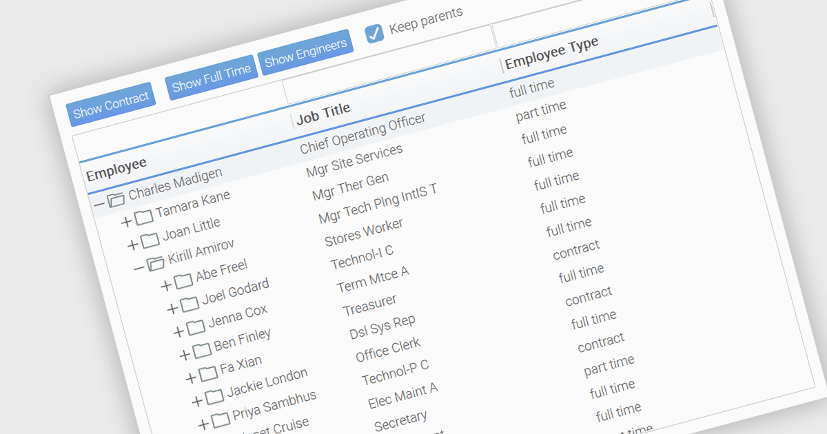 Preserve Tree Context in Filtered Views
