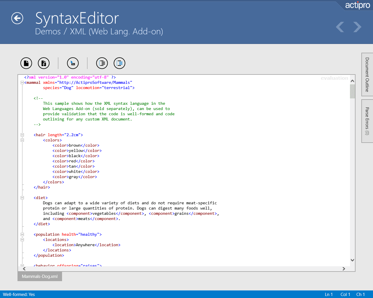 Actipro SyntaxEditor for Universal Windows released