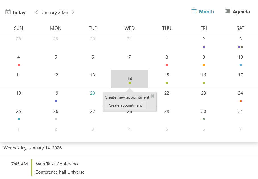 immagine del prodotto Infragistics Ultimate UI for ASP.NET Core Schedule