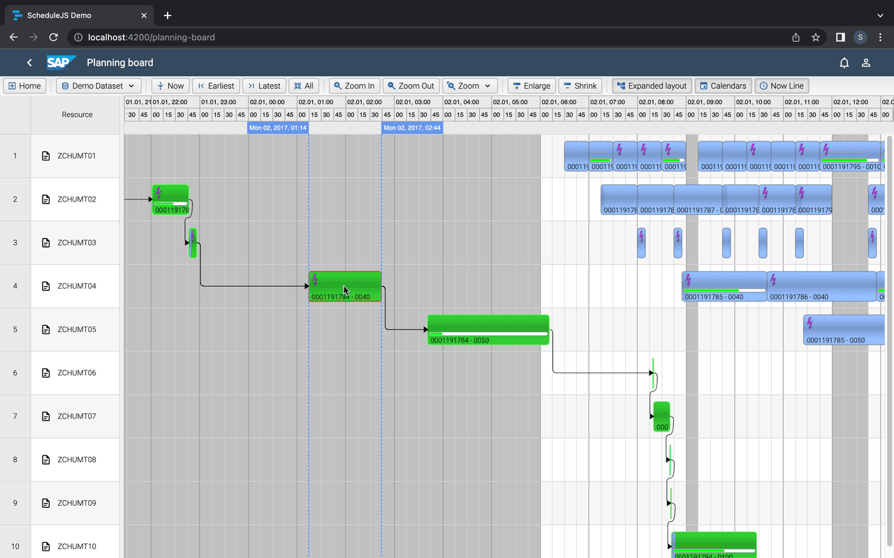 Allow only horizontal drag and drop operations.