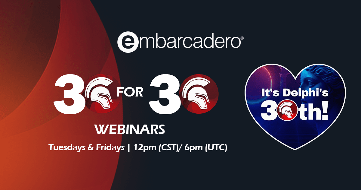 Embarcadero Celebrates 30 Years with 30 Webinars