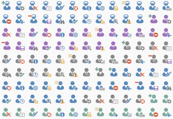 The People Set contains 286 unique image designs that relate to people and interaction with others.