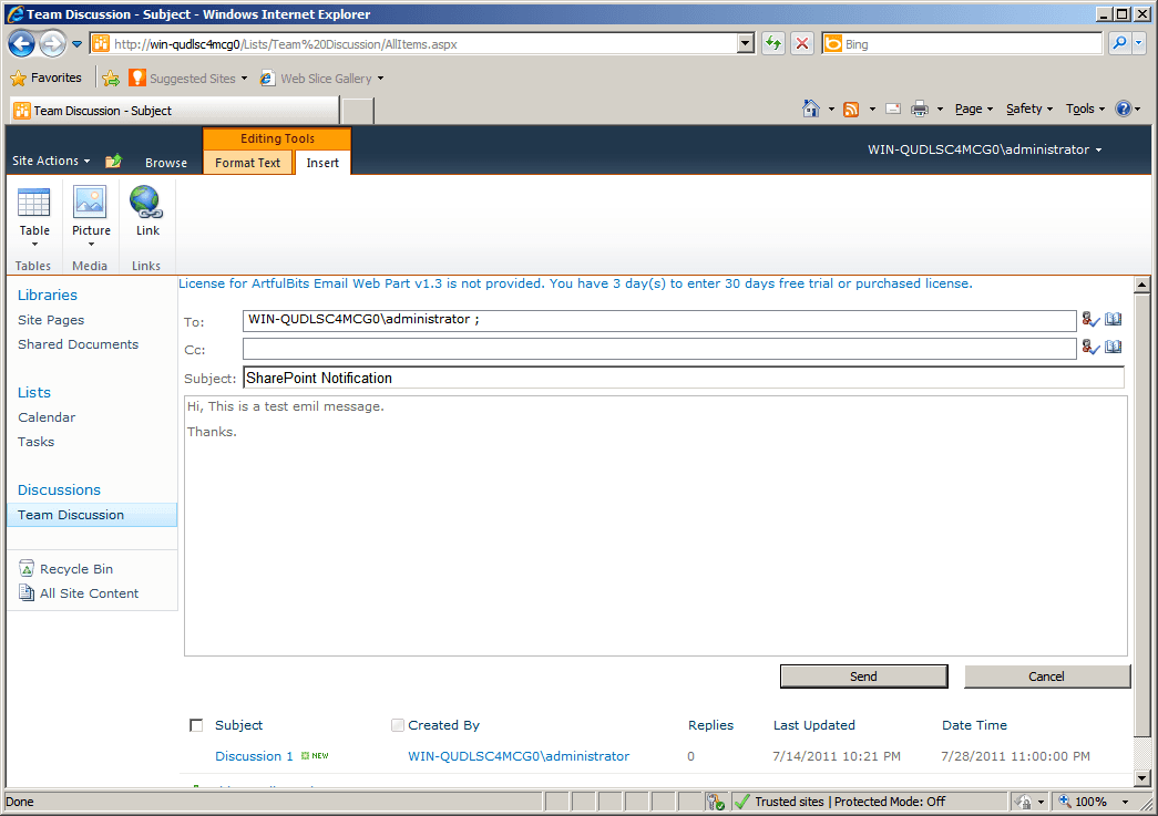 Email Web Part released