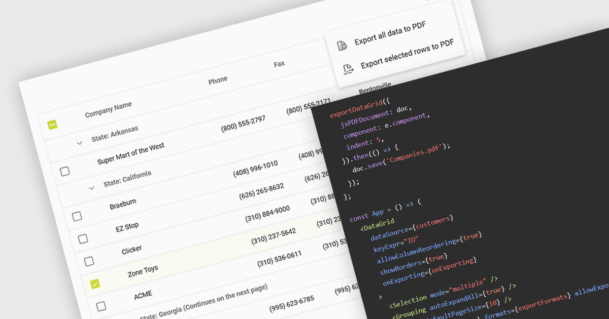Equip React Grid Apps with PDF Export Functionality