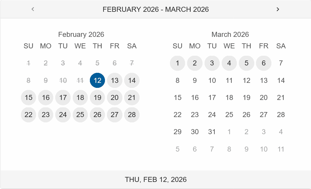 Smart UI Calendar for JavaScript product image
