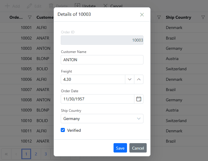 Syncfusion ASP.NET Core Data Editors product image
