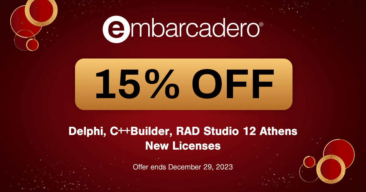 Save 15% with Embarcadero in December