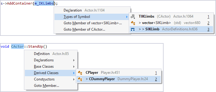 The big brother of Alt+G can take you just about anywhere related to the current symbol. Instead of chasing an implementation with successive presses of Alt+G, use Shift+Alt+G to jump into a hierarchy.