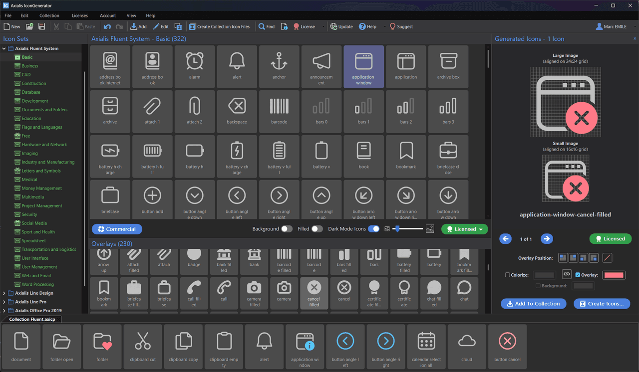 Collection of vector icons for application development.