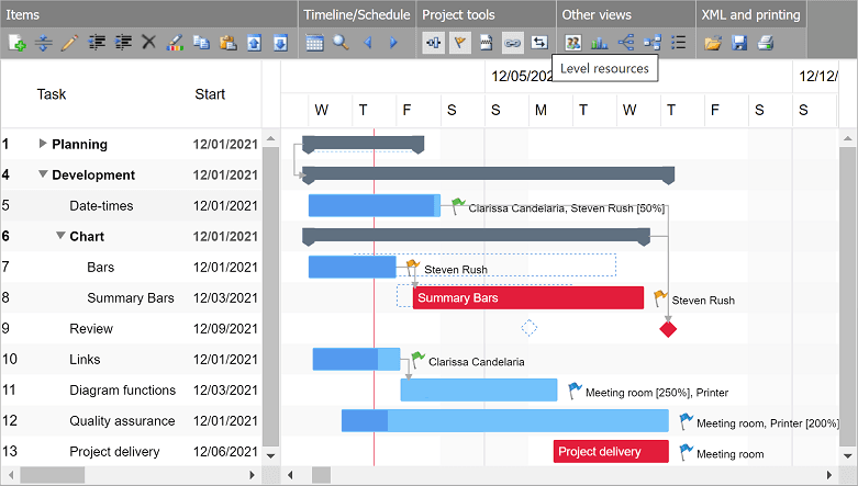 DlhSoft Gantt Chart Hyper Library for HTML5 제품 이미지