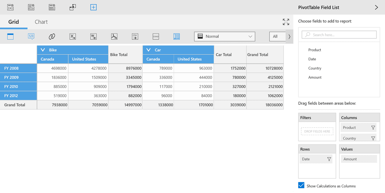 Syncfusion UWP Pivot Client product image