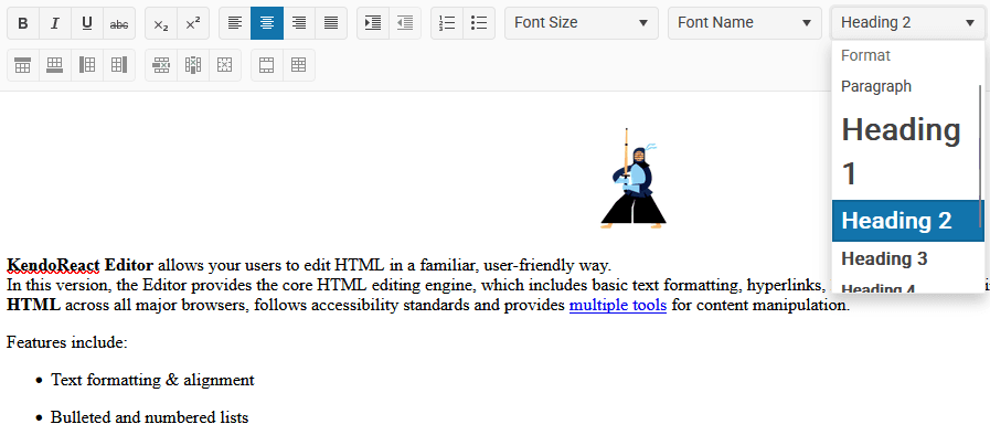 immagine del prodotto KendoReact Editor