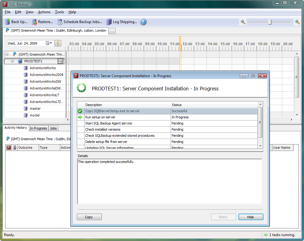 SQL Backup enables you to create smaller, faster, more robust and reliable backups of Microsoft SQL Server databases, much more quickly than you can create native backup files.