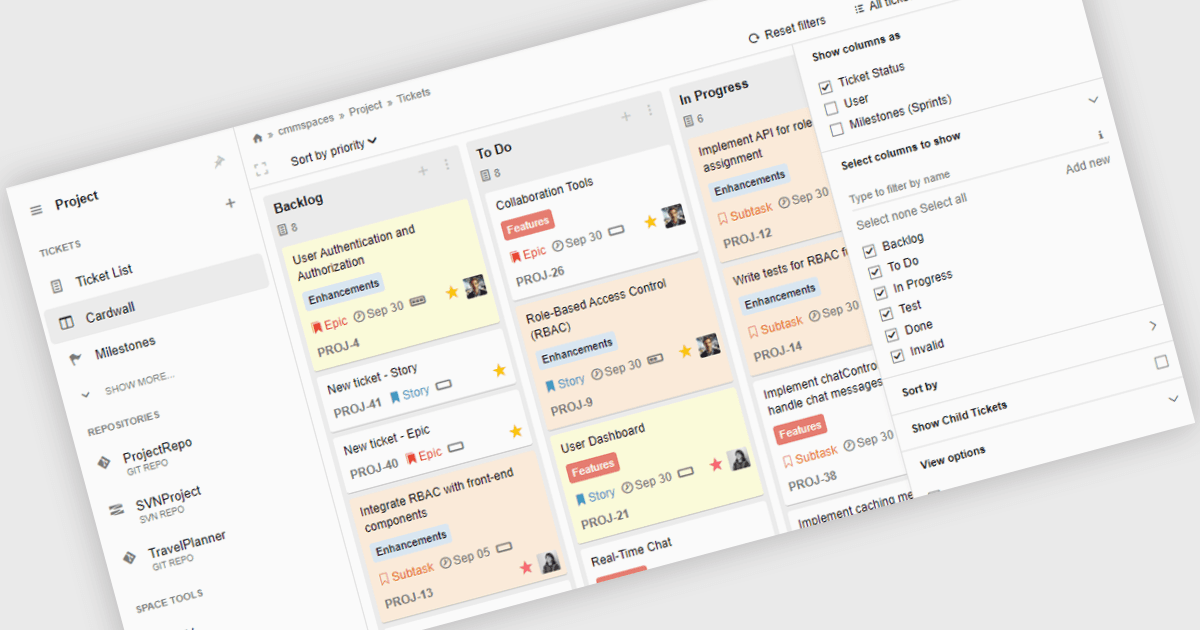 Verfolgen Sie den Projektfortschritt mit anpassbaren Cardwalls