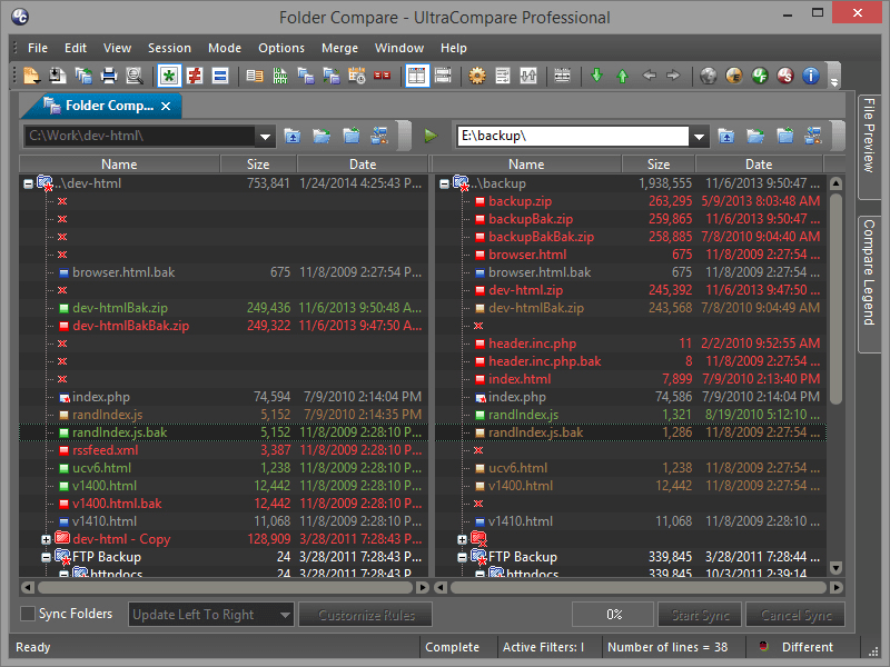 File Compare, Folder Compare, and Merge Differences.