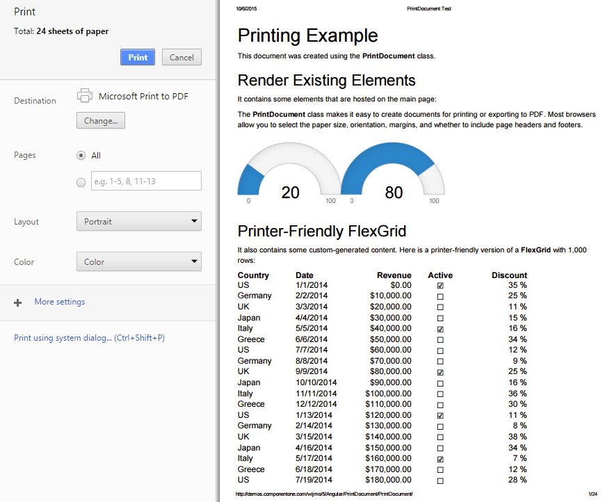 Wijmo React Print Document 产品图片