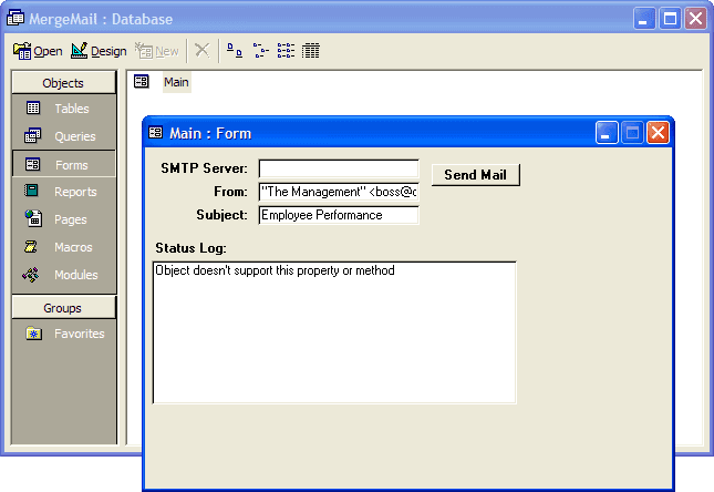 Perform Mail Merge on a database.