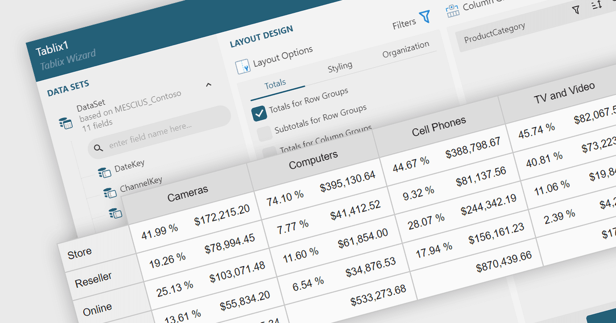 Add Tablix to Your JavaScript Reporting Application
