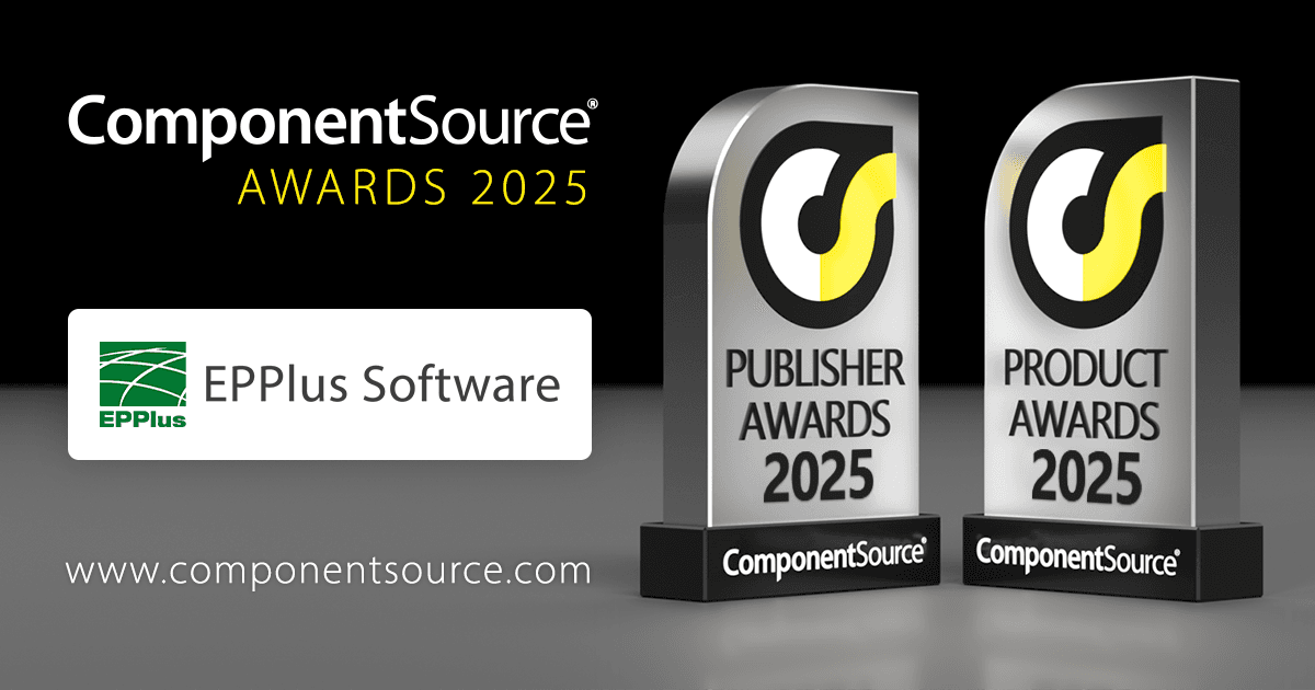 EPPlus Software Wins Two ComponentSource Awards
