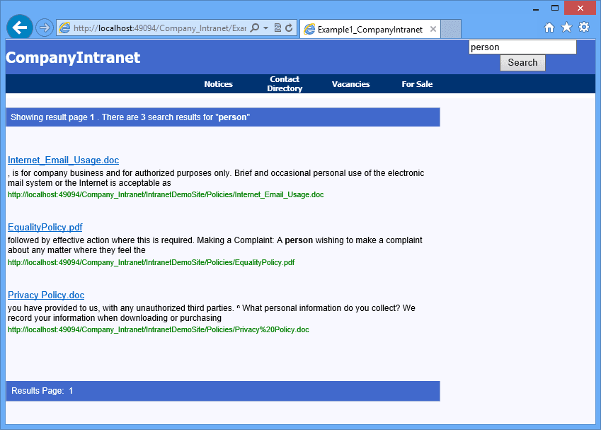 ASP.NET search engine component for Web applications and sites.
