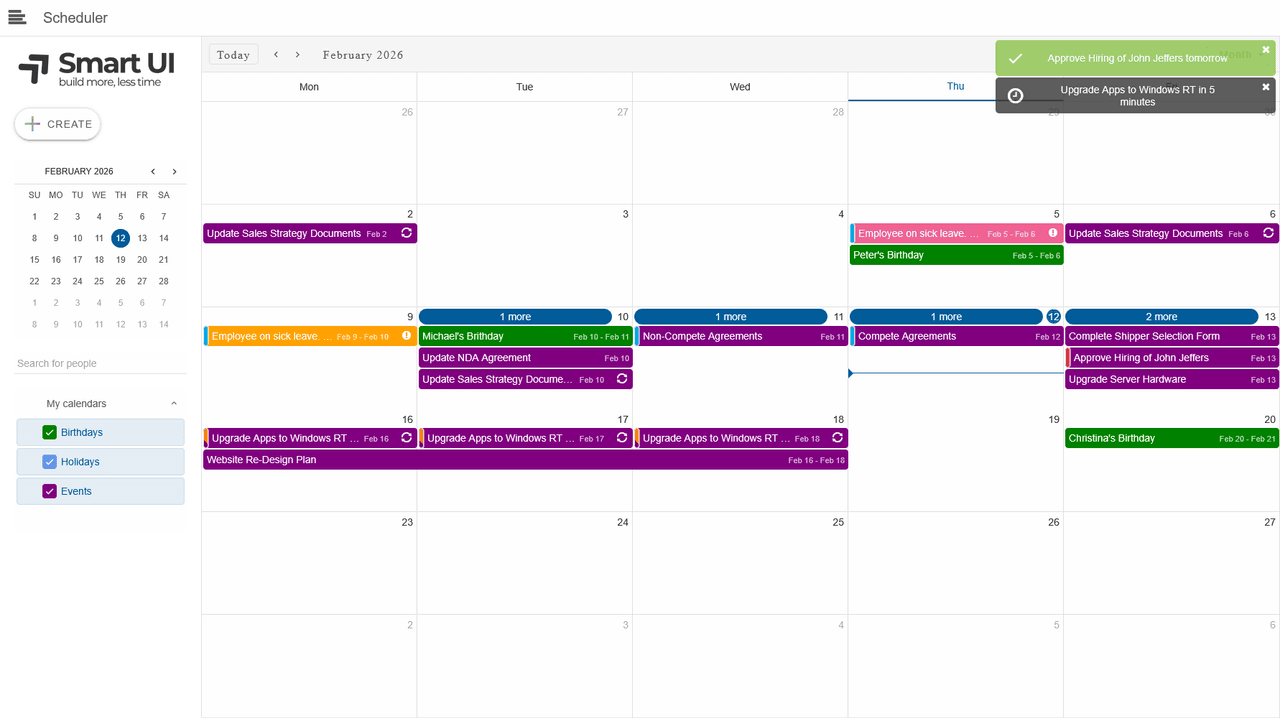 Smart UI Scheduler for React product image
