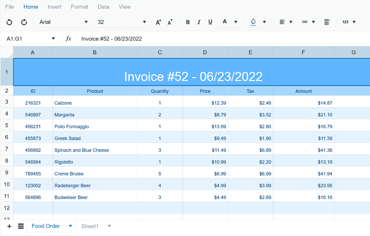 Kendo UI Angular Spreadsheet product image Kendo UI Angular Spreadsheet product image