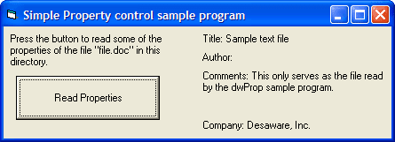 Read the properties of any given file.