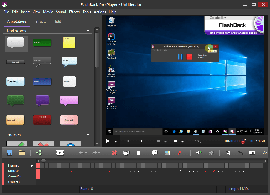 The Player application plays back movie files created by the Recorder, displaying a perfect recreation of what was seen during recording.