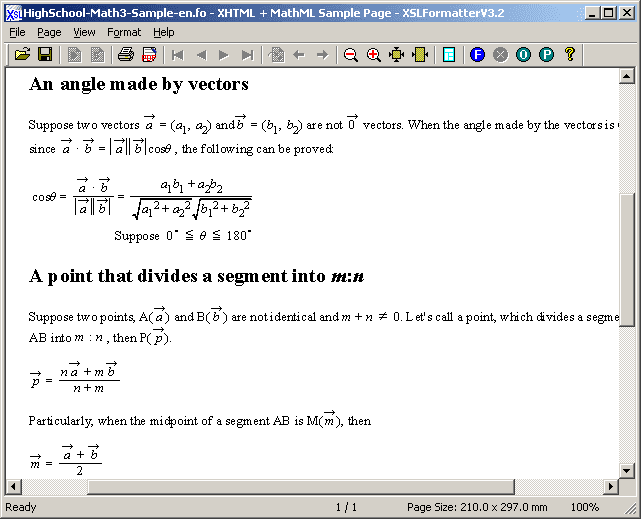 AH Formatter MathML Option