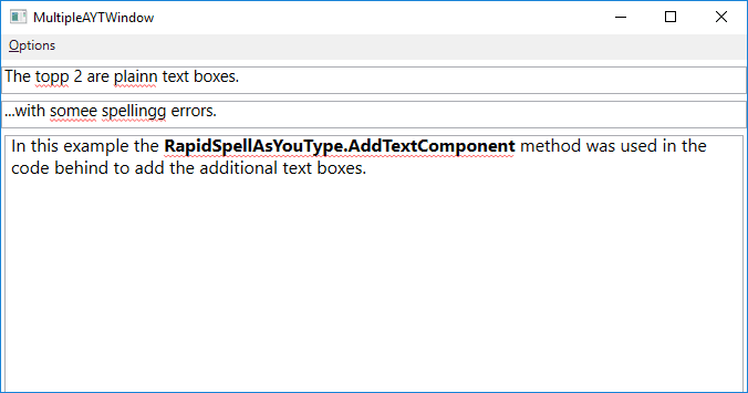 Only one RapidSpellAsYouType control is required to check multiple text boxes per form.