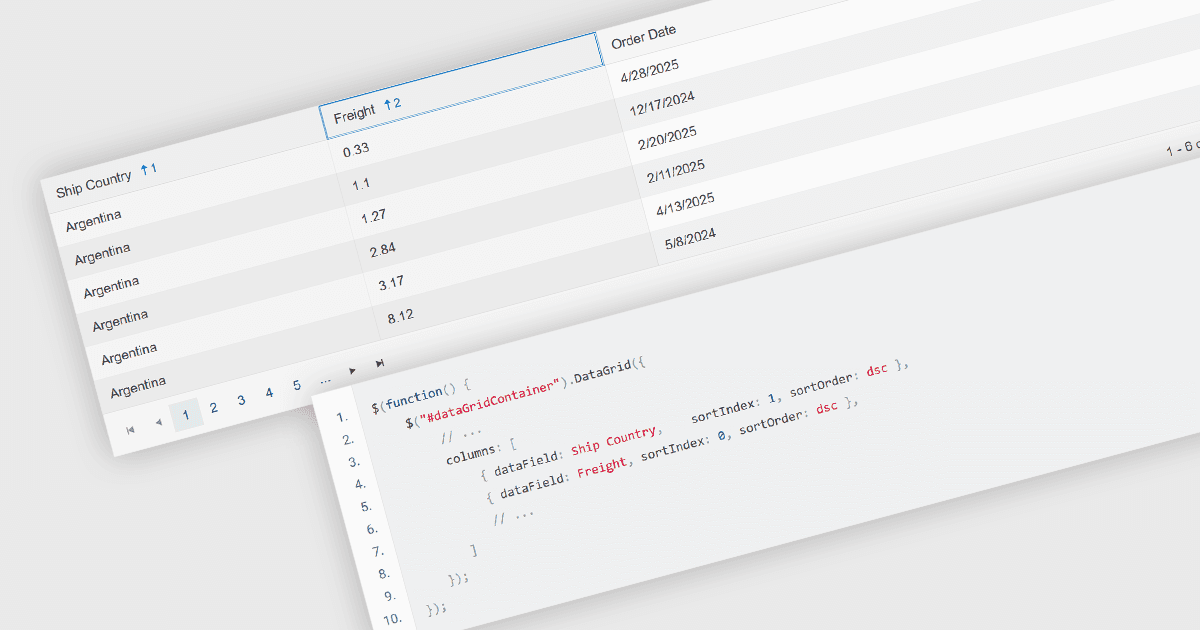 Sort Data Across Multiple Columns in jQuery