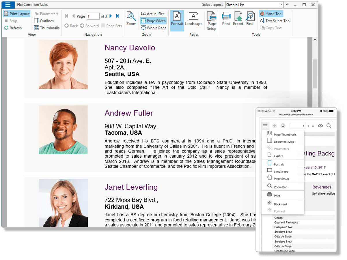 Deliver fast, modern .NET reports for your business apps, complete with data visualization and code-free report building.
