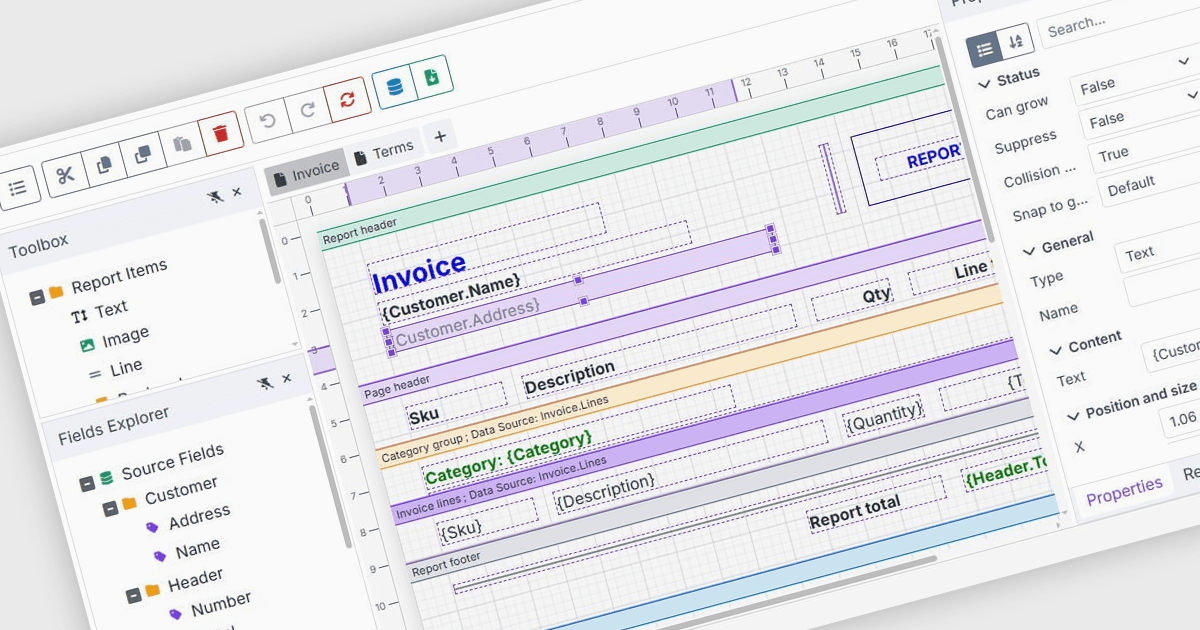 Build Reports with a Visual Designer