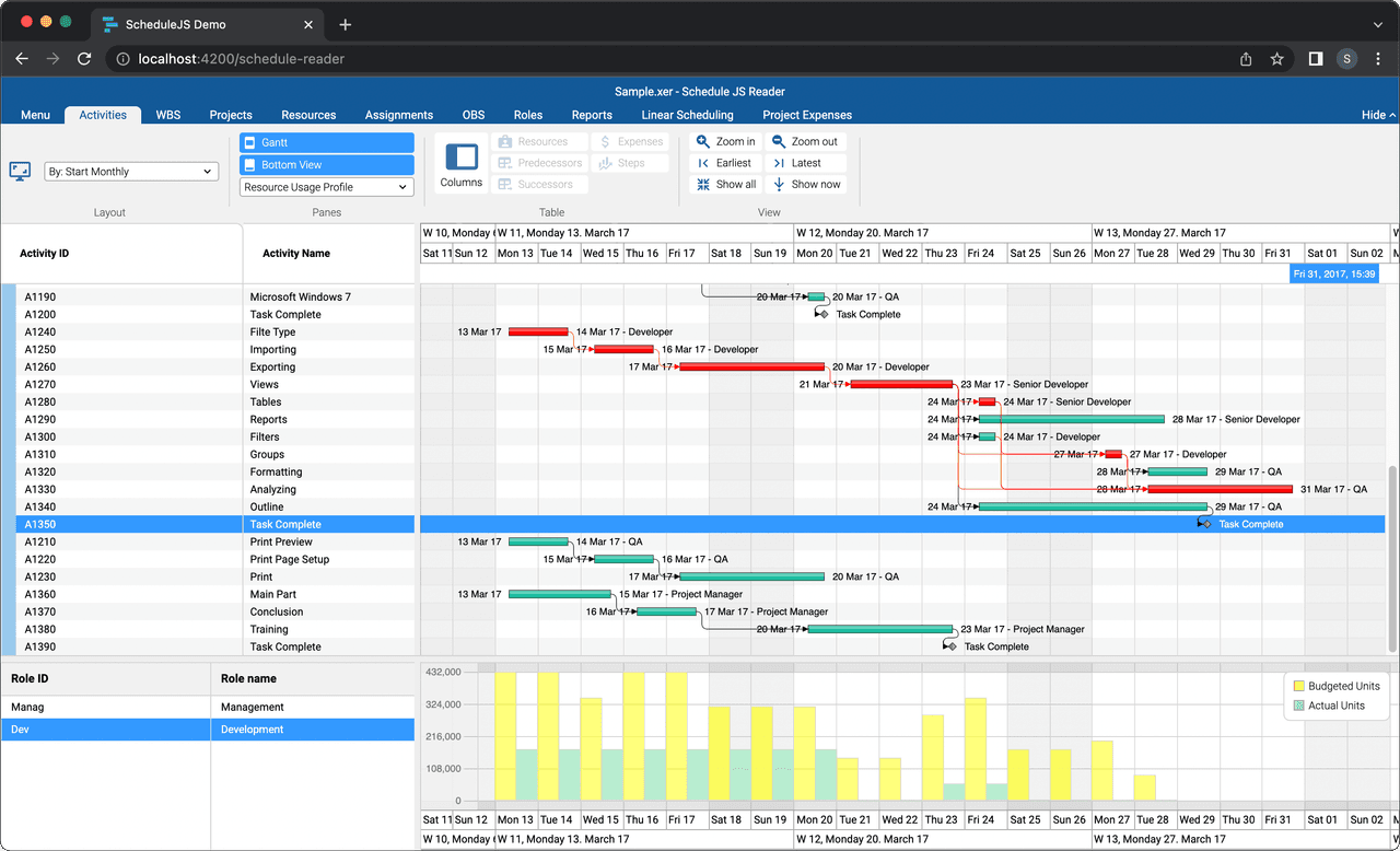 Flexible and interactive Gantt charts for your JavaScript application.