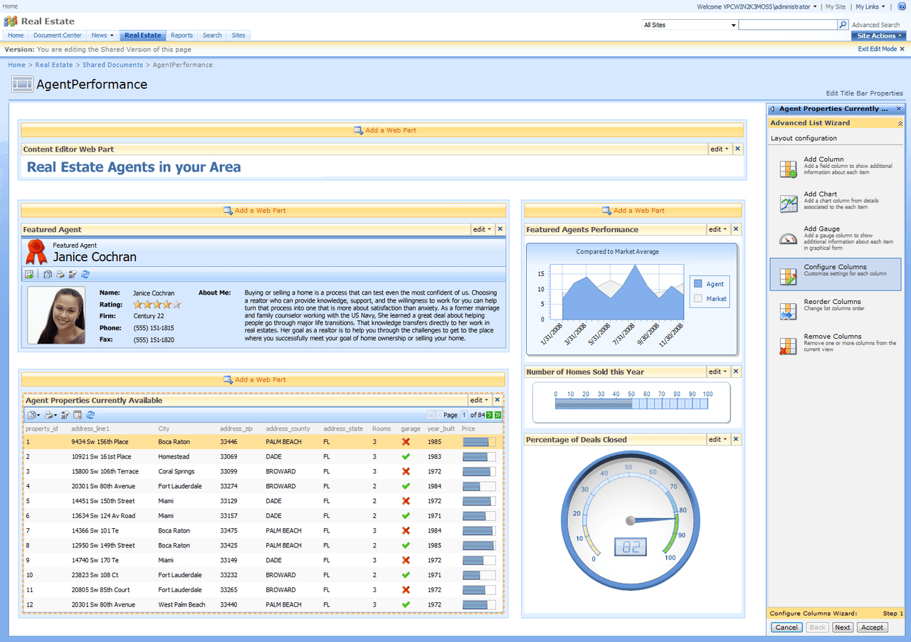 Create usable information dashboards using SharePoint.