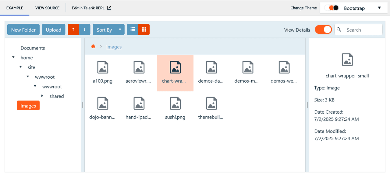 immagine del prodotto Telerik UI for ASP.NET Core File Manager immagine del prodotto Telerik UI for ASP.NET Core File Manager