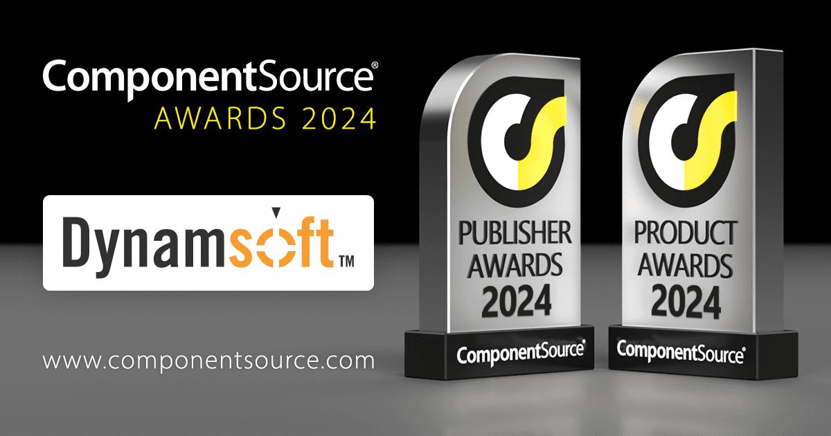 Dynamsoft Wins Three ComponentSource Awards