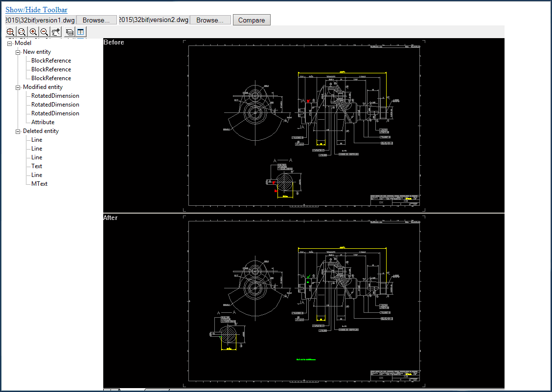 Find differences between versions of AutoCAD drawings.