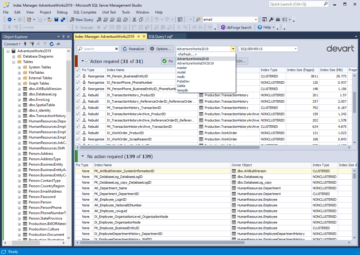 dbForge Index Manager product image