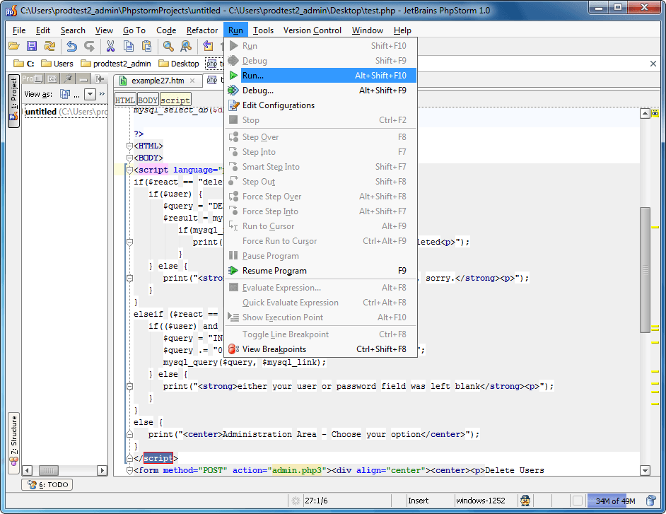 Easily edit PHP code with PhpStorm