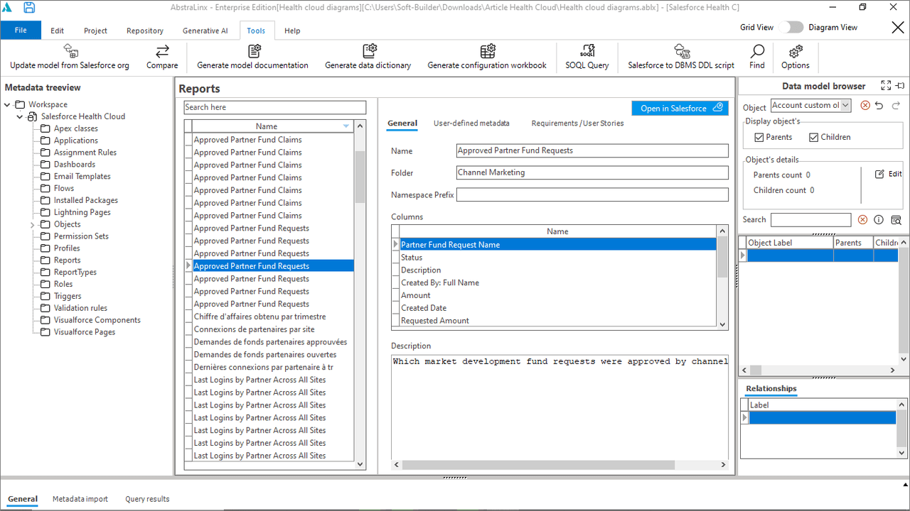 Reports management form.