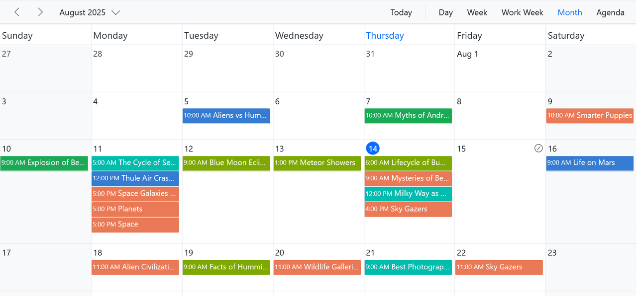 Syncfusion JavaScript Calendar and Scheduling Controls product image