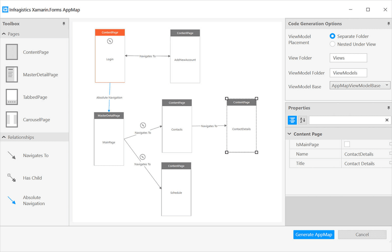 Infragistics Ultimate UI for Xamarin AppMap product image