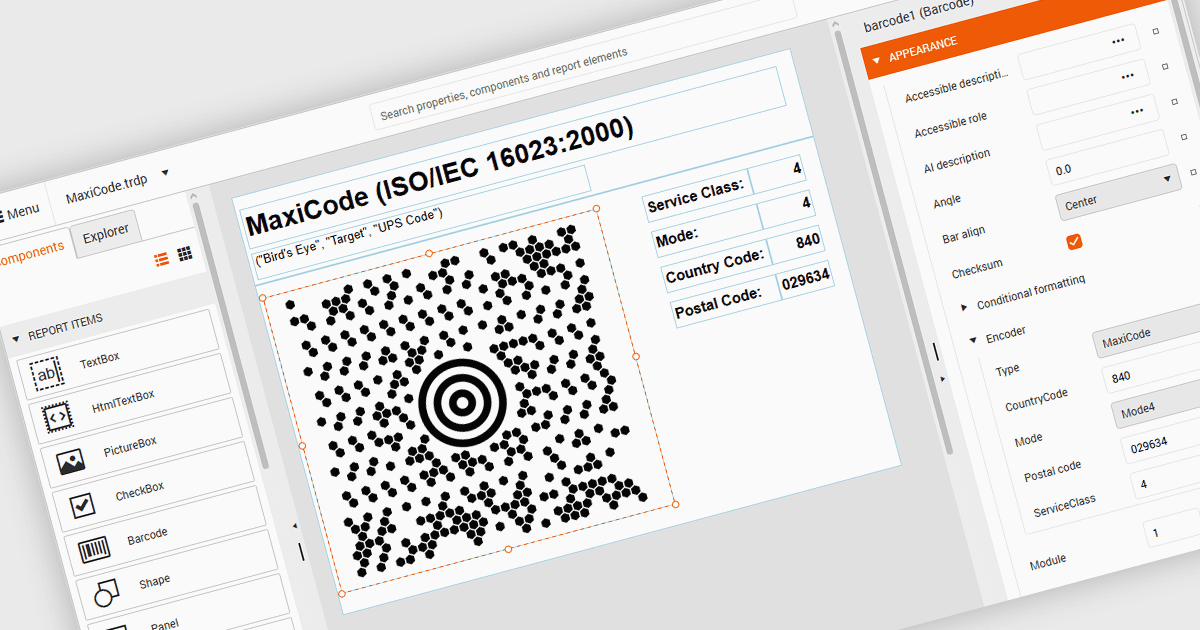 Simplify Logistics with MaxiCode Barcode Support