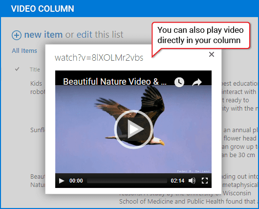 Play videos in SharePoint.