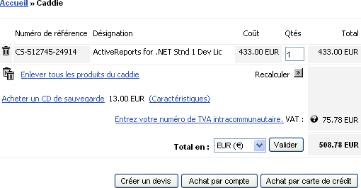 Achat en ligne