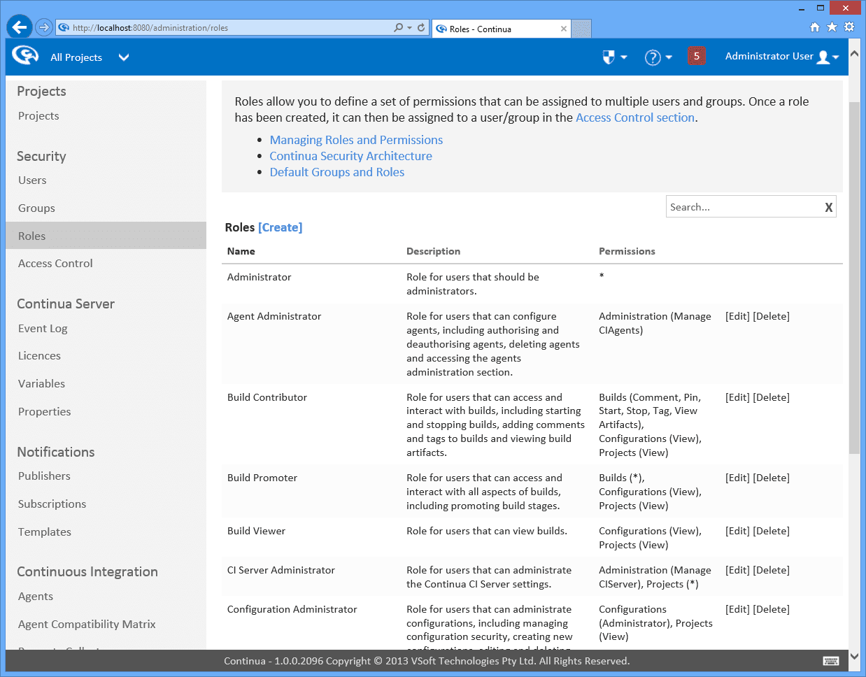 Control who can access what. Continua CI includes support for users, roles and groups, which can be linked to your existing Active Directory Authentication.