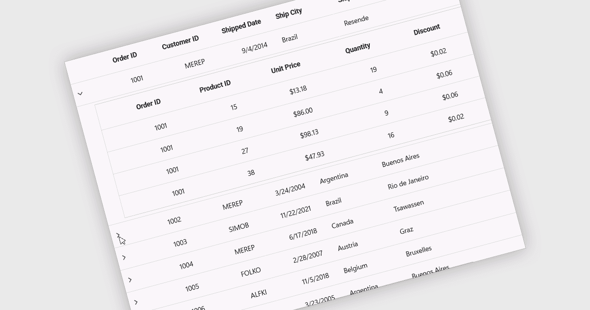 Simplify Grid Data Views with Expandable Rows